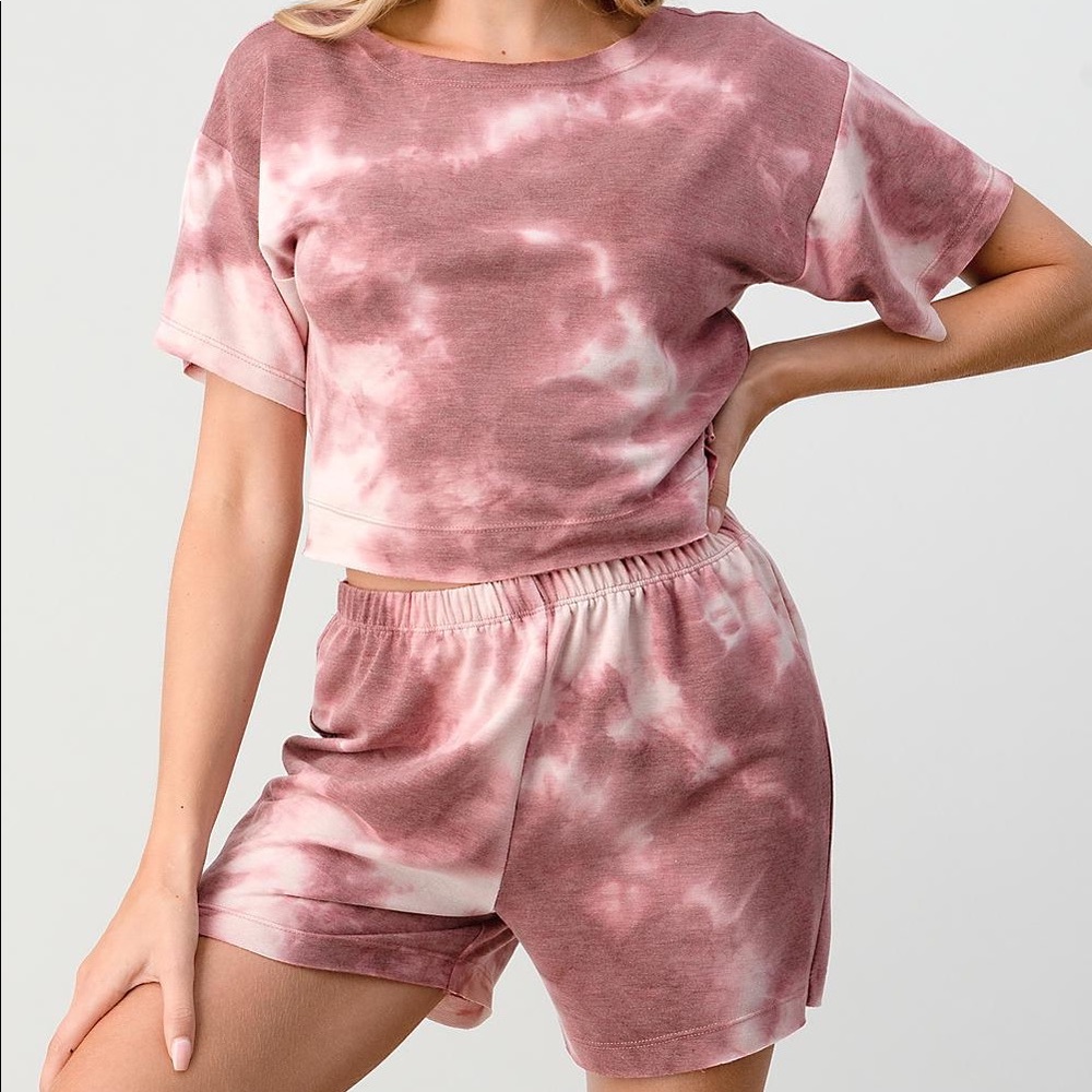 Tie Dye Two Piece Shorts Set